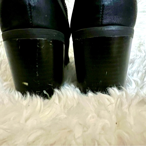 White Mountain Dorian Black Lace Up Side zip Heeled Combat Boots Sz 9.5 - Picture 10 of 11